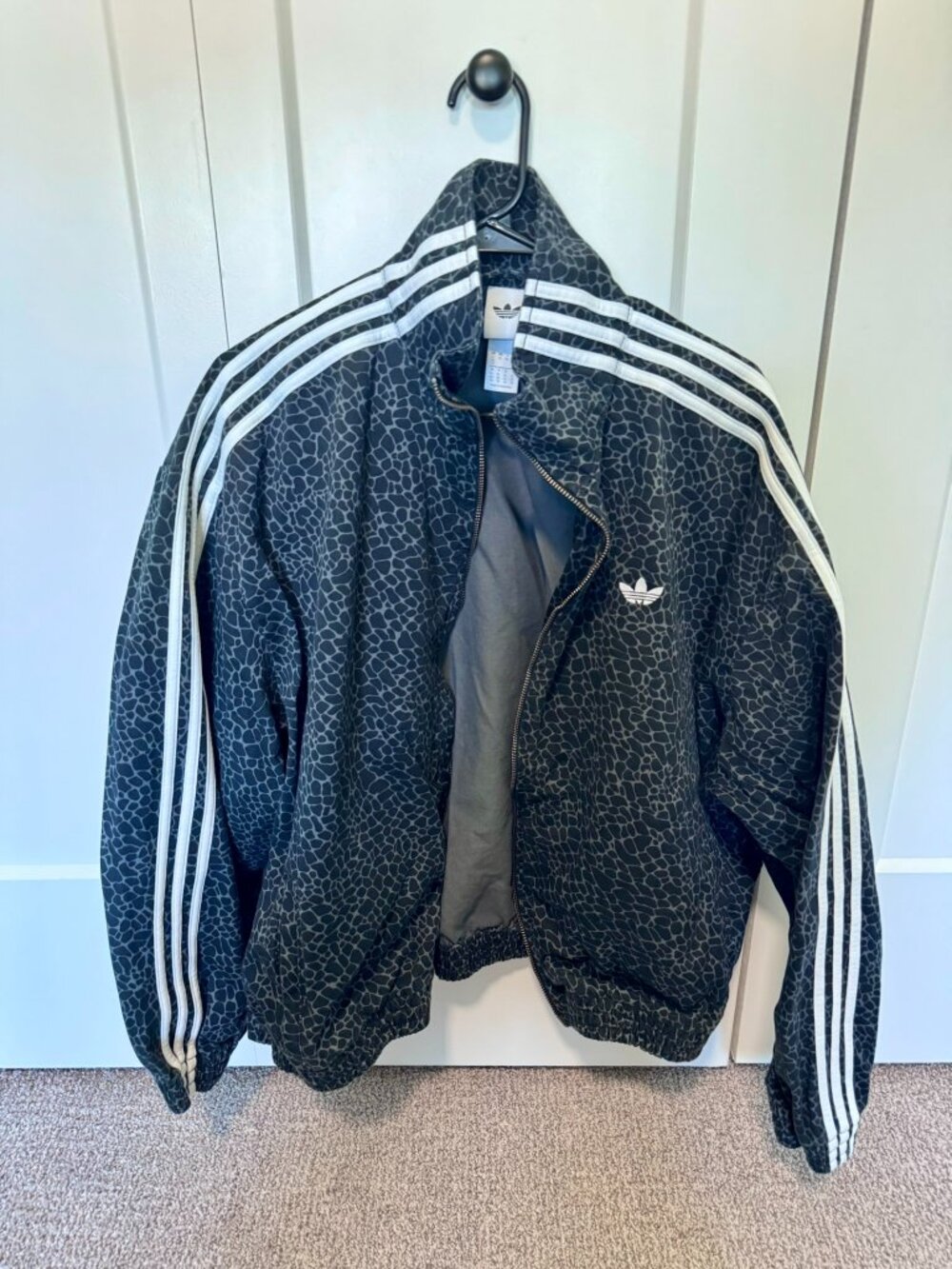 Women's Adidas Firebird Oversized AOP Denim Jacket
